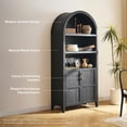 thumbnail image 6 of mopio Lauren 77.4" Tall Arched Cabinet, 5-Tier Arched Bookcase with Doors and Adjustable Shelves, Arched Bookshelf with Storage, Kitchen Pantry Cabinet, Wooden Storage Cabinet for Living Room, 6 of 9