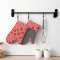 thumbnail image 6 of Cauagu Red Strawberry Print Oven Mitts 2 Piece Set,BBQ Gloves Grilling Gloves Kitchen Silicone Oven Gloves Heat Resistant Oven Mitts for Barbecue Cooking & Baking, 6 of 6