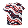 thumbnail image 4 of Fartey Plus Size Red White Blue Shirt for Women 4th of July Patriotic T Shirts Independence Day Short Sleeve Tops Trendy Stars Stripe Graphic Tees Multicolor L, 4 of 4