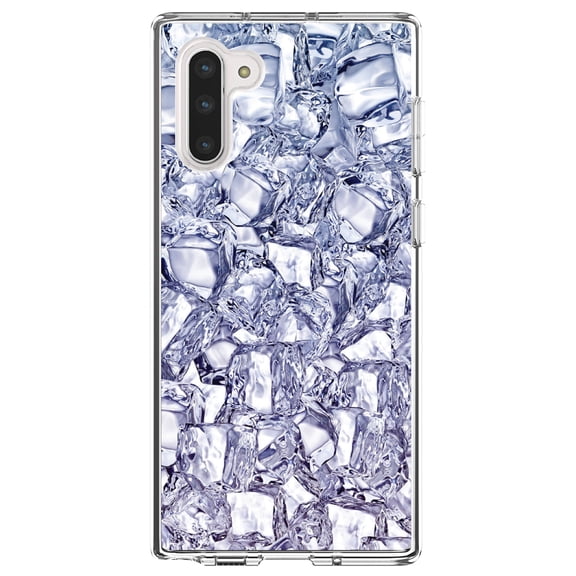 DistinctInk Clear Shockproof Hybrid Case for Samsung Galaxy Note 10 (6.3" Screen) - TPU Bumper, Acrylic Back, Tempered Glass Screen Protector - Crystal Clear Ice Image Print