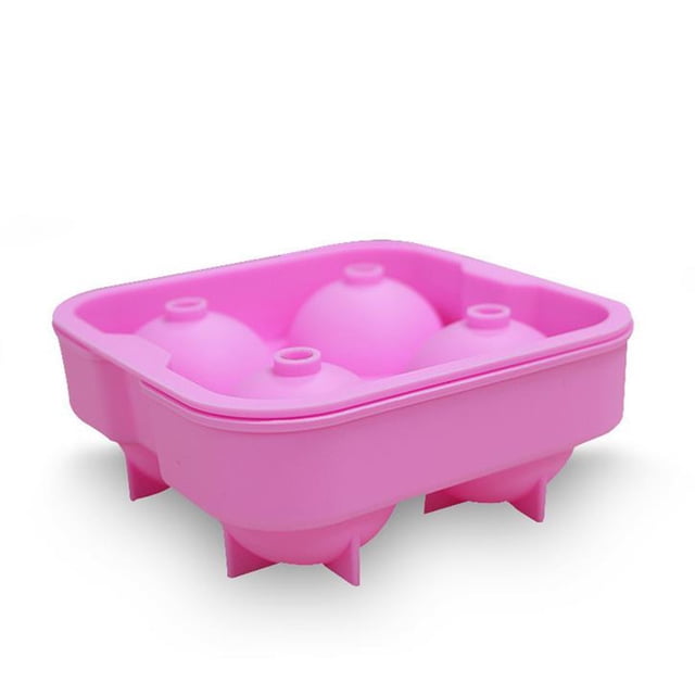 Pisexur Batería de cocina Bandeja de hielo de 4 bolas Bola de hielo Bola de hielo especial para barman para la cocina del hogar