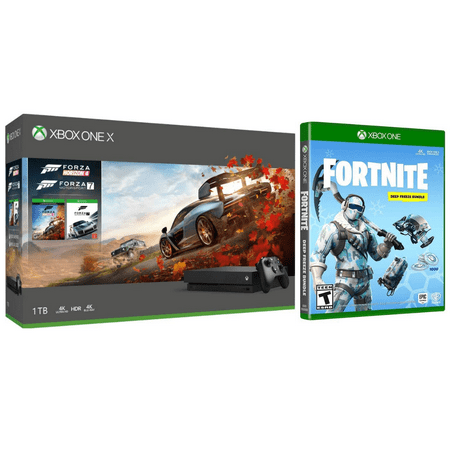 Xbox One X Forza Fortnite Deep Freeze Bonus Bundle: Forza Horizon 4, Motorsport 7, 1000 V-Bucks, Frostbite Skin and Xbox One X 1TB 4K HDR Gaming