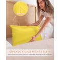 thumbnail image 5 of Yellow Satin Pillowcase for Hair and Skin with Zipper, Soft Breathable Cooling Silk Pillow Cases, Pure Yellow Throw Pillow Covers Standard Size 20"x26" Set of 2, 5 of 6