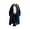 Navy, variant on Zynoxe Women's Hooded Jackets With Side Pockets Casual Solid Color Long Sleeve Fuzzy Fleece Coat Relaxed Mid-Length Open Front Cardigan Jackets Warm Plush Outerwear Jackets for Women S