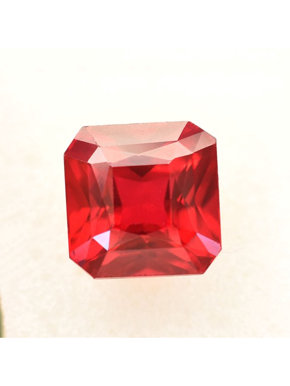 Gemsgrowth Natural Red Ruby Loose Gemstone, 14 Carat, Square Cut, Flawless, Certified, for Jewelry Making, Pendant, Ring, Necklace, Engagement