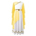thumbnail image 1 of Robe Romaine pour Filles Grecques Enfants, Toge de la Grèce Antique, Robe de Rome, Princesse, Noblesse, Cosplay, Déguisement, Jaune, 10, 1 of 5