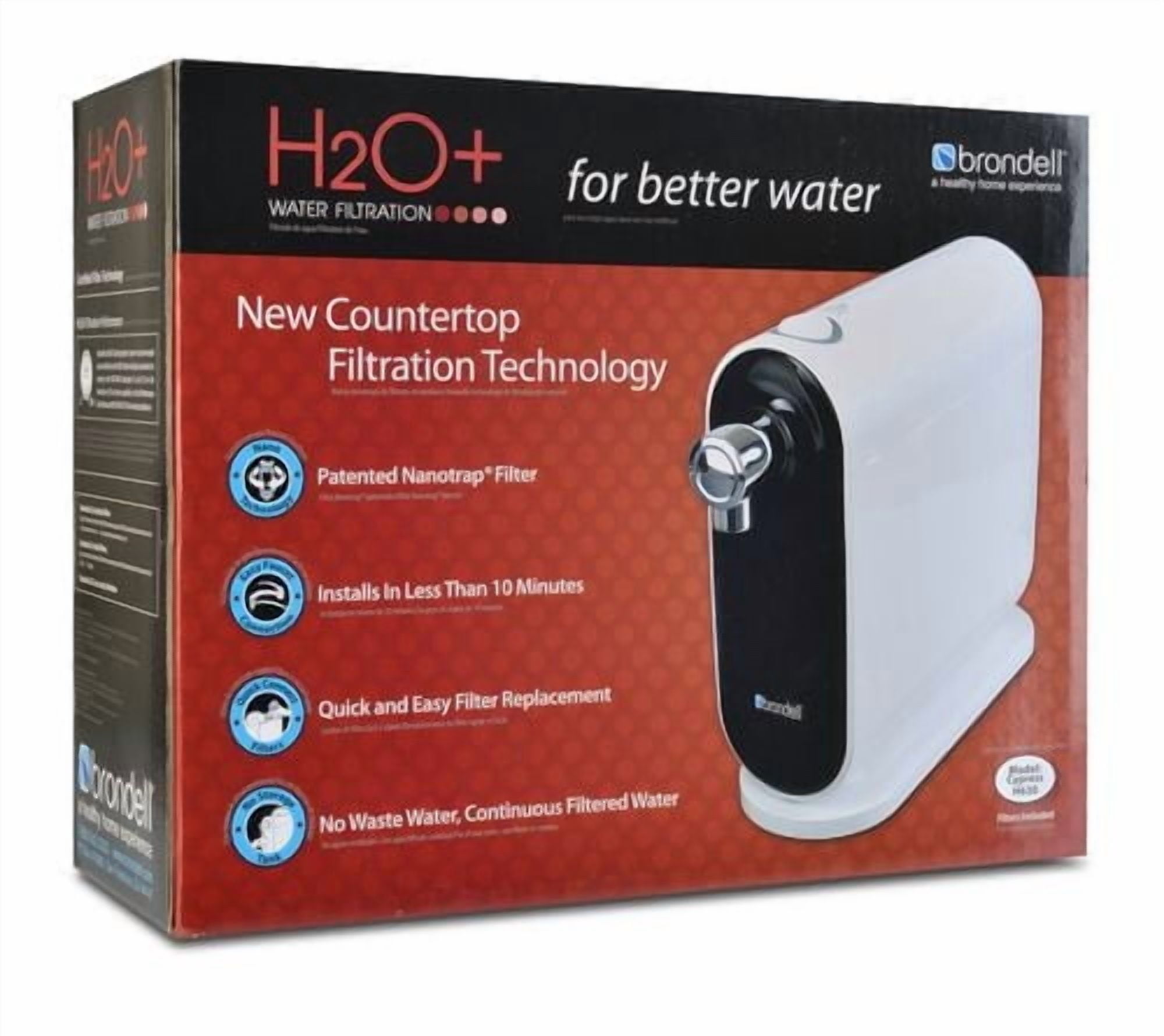 Système de filtration d'eau H2O+ Cypress de Brondell de comptoir