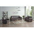 thumbnail image 2 of Ottomanson Paradise Sleeper Loveseat, Brown Leatherette, 2 of 7