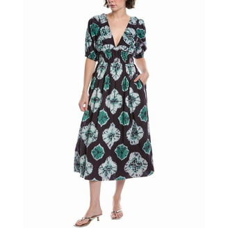 kate spade grand flora poplin midi dress Kate Spade New York BLUE Women's Grand Flora Poplin Midi Dress, US 4