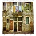 thumbnail image 3 of Ambesonne Venice Shower Curtain, Grunge Building Facade, 69"Wx84"L, Multicolor, 3 of 3