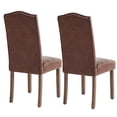 thumbnail image 5 of Snugway Modern Faux Leather Dining Chairs, Reddish Brown with Nailhead Trim, Set of 2, 5 of 11
