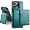 thumbnail image 3 of ELEHOLD Luxury PU Leather Magnetic Case For iPhone 15 Detachable Back Wallet Stand Function Card Case, Mag Safe Compatible, RFID Blocking Technology Shockproof Cover - Blue, 3 of 11