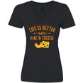 thumbnail image 3 of Inktastic Life's Better Mac & Cheese Women's V-Neck T-Shirt, 3 of 5