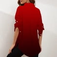 thumbnail image 5 of HAPIMO Savings Women's Fashion Shirts T-Shirt Clothes for Women Button Down Lapel Pullover Striped Color Block Tops Long Sleeve Blouse Cozy Casual Sweatshirt Red L, 5 of 9