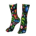 thumbnail image 6 of Uemuo Roosters and Flowers for 16in Socks, Cotton Socks Sports Socks Knee High Socks Comfortable Socks For Men, Women, 6 of 7