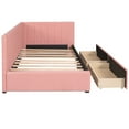 thumbnail image 3 of Upholstered Daybed With 2 Storage Compartments In Pink Linen, Twin Size - No Box Spring, And Charming Bed Drawers, Linen Enticing, 3 of 6