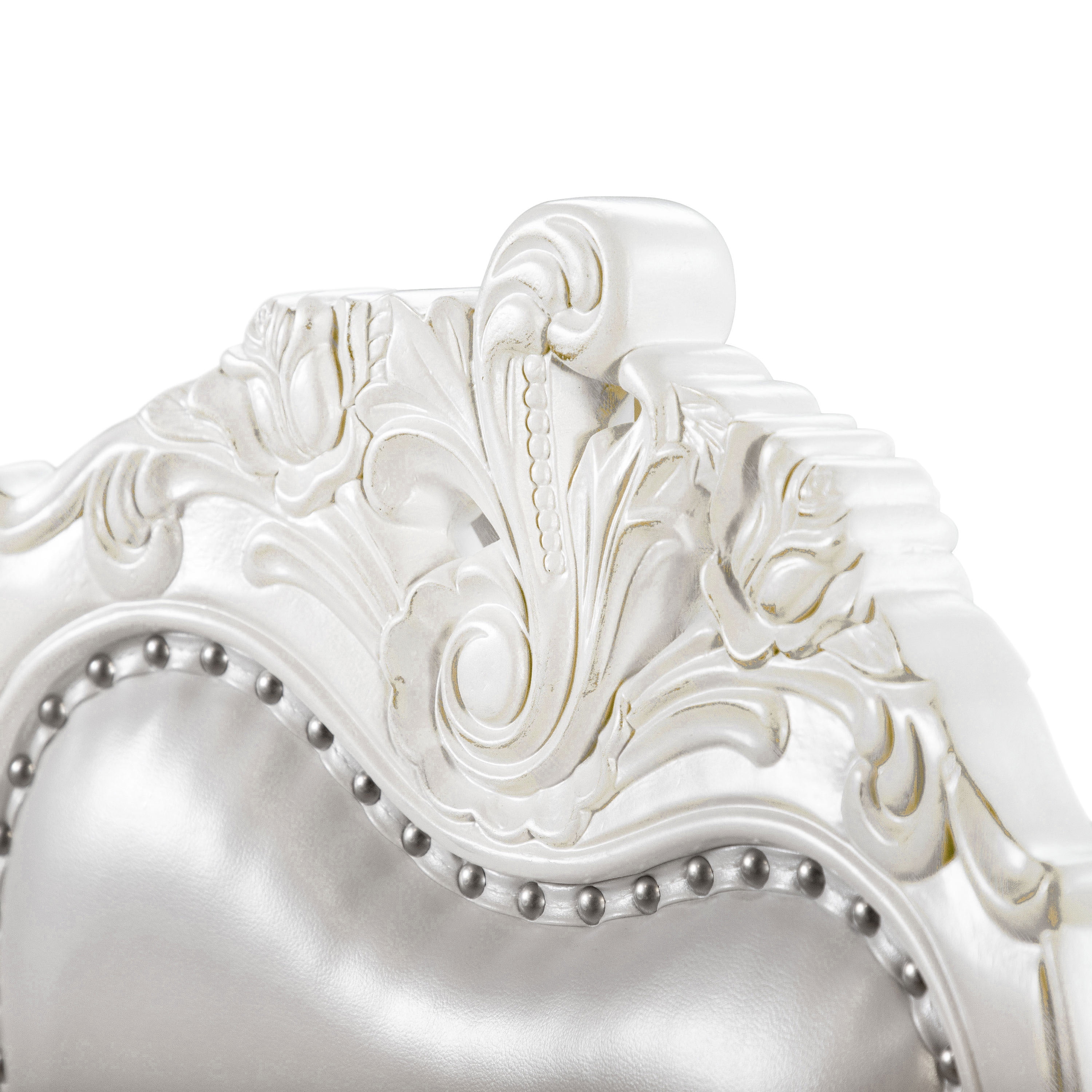Furniture of America Alernit Traditional Nailhead Trim Dining Chairs, White (Set of 2)