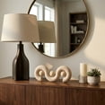 thumbnail image 3 of Wave Sculpture Ornament for Home, Bathroom and Room Decor - Sandstone Accent Object for Office, Shelf or Coffee Table Display - Figurine Centerpiece for Living Room Tabletop - 6", Brown, 3 of 12