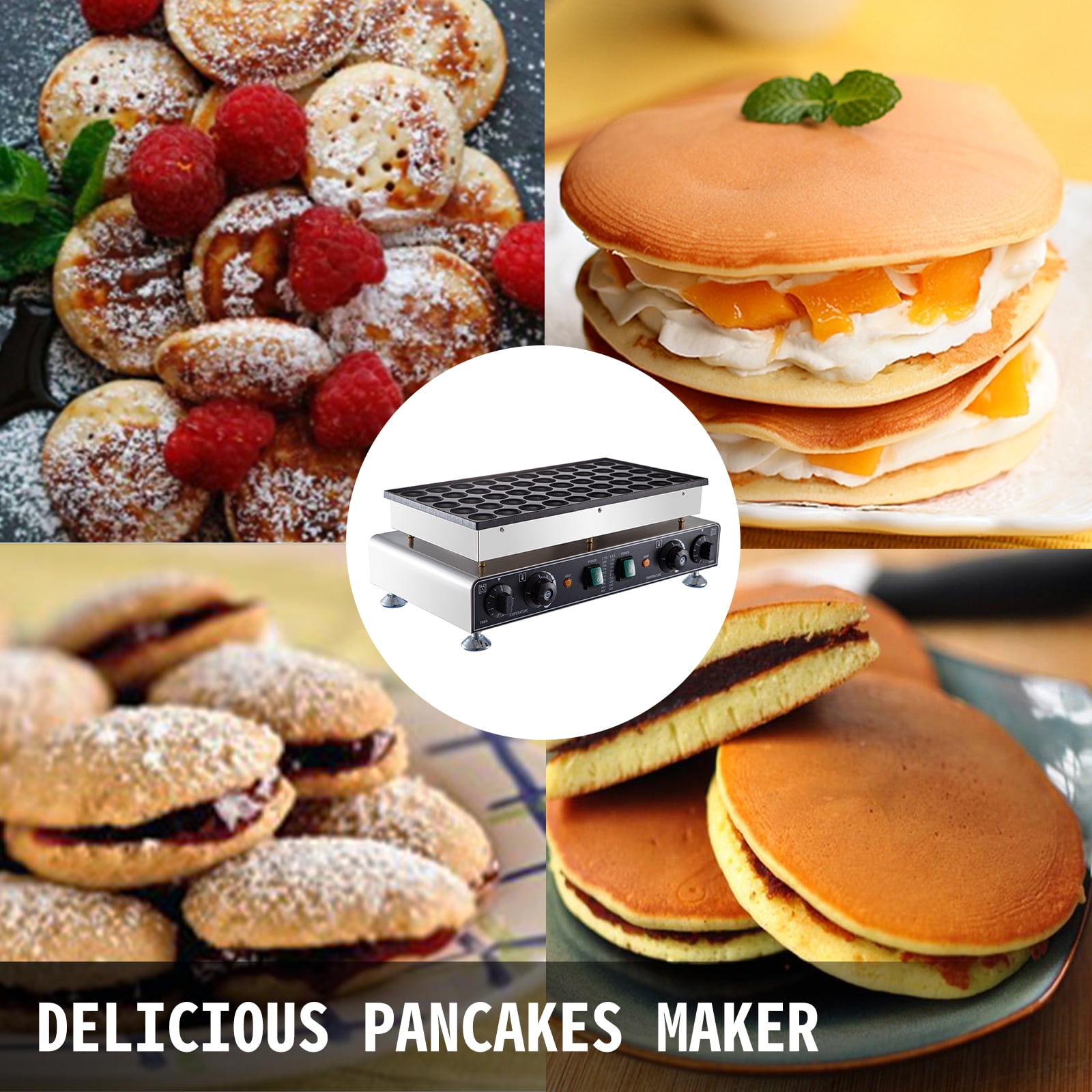Mini Dutch Pancake Maker, 50PCS Commercial Electric Nonstick Waffle Maker  Machine, 1.8 Inches Pancake Maker Machine with 2 Thermostats & 2 Timers  Separate Control, for Home and Restaurants - Yahoo Shopping
