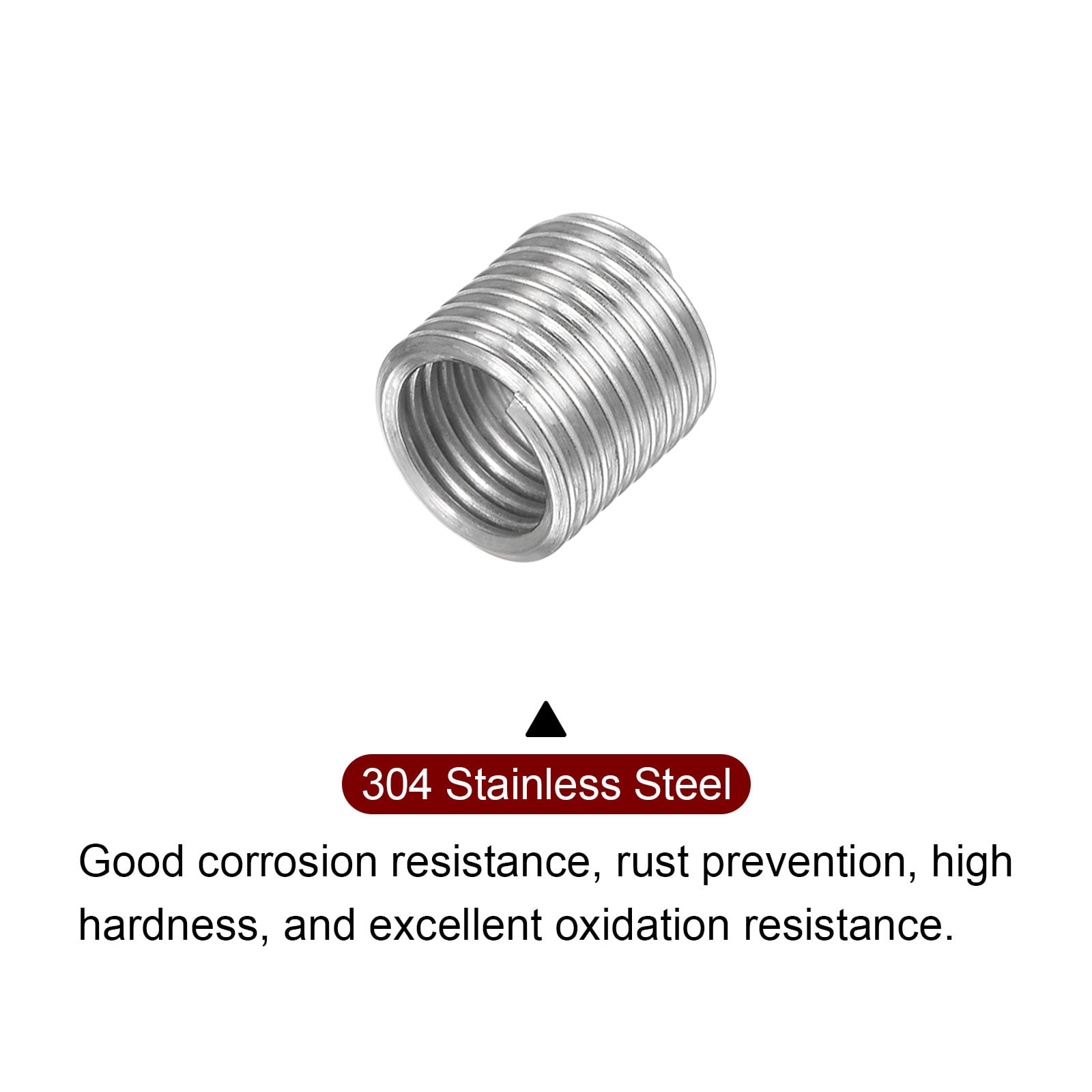 Unique Bargains 304 Stainless Steel Helical Wire Threaded Sleeve M5 x 0.8 2D