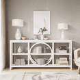 thumbnail image 3 of Tribesigns 70.9 inch Extra Long Console Table, Narrow Sofa Tables with 3 Tier Wood Storage Shelves Industrial Metal Frame for Entryway Living Room Behind Couch, Pure White, 3 of 7