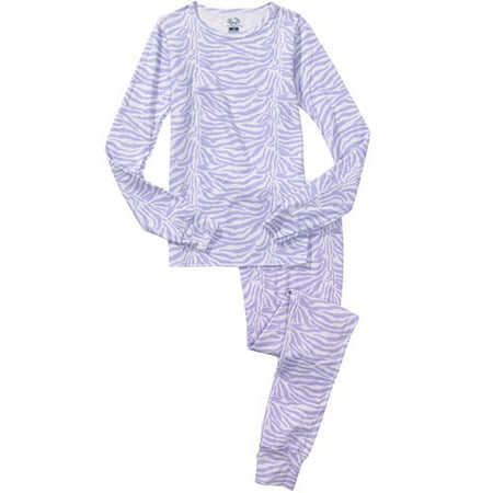 Girls' Cheetah-Print Thermal Shirt and Pants Set