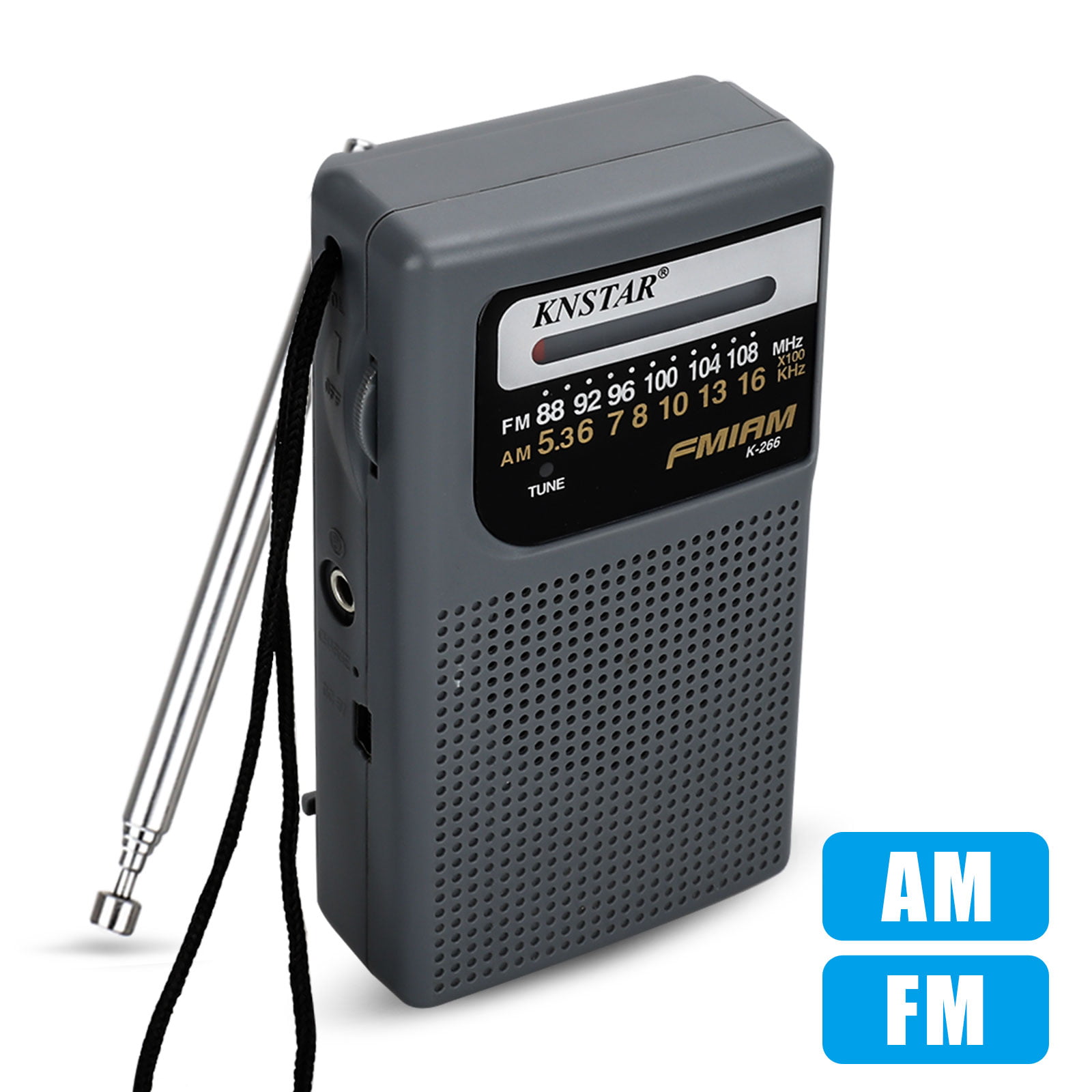 Portable Radio Pocket AM/FM Transistor Radio-Battery Powered with Earphone Jack for Walking Hiking Camping 