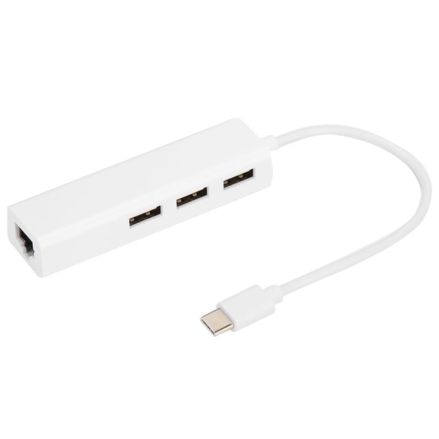 Concentrador de 3 puertos USB 2.0 RJ45, tarjeta de red LAN, adaptador USB 3.1 tipo C a Ethernet para OS X/Android