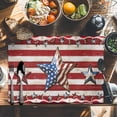 thumbnail image 6 of 4th of July Placemats Set of 8, Patriotic American Barn Star Table Mats Washable Heat-Resistant Non-Slip Place Mats for Kitchen Dinner Table Indoor Outdoor Decor,13x19 Inch Red White Striped, 6 of 9