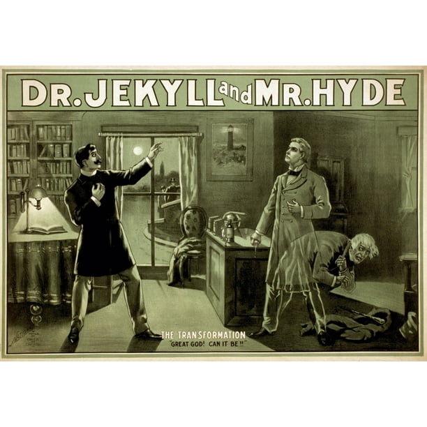 Theatrical Poster Shows The Lawyer Utterson Observing The Dr. Jekyll Undergoing Metamorphosis