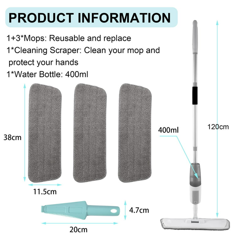 Spray Mop for Floor Cleaning Microfiber Mop Wet Dust Mop with 6 Reusable  Washable Microfiber Pads and 610ML Refillable Bottle Dry Wet Kitchen Mop  for Hardwood Laminate Tile Floor Cleaner Household 1.spray