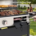 thumbnail image 2 of Propane Gas and Charcoal Grill Combo, Dual Fuel Outdoor BBQ Grill Stainless Steel Lids for Patio Garden Picnic Backyard Barbecue Cooking, Silver, 2 of 6