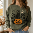 thumbnail image 4 of Halloween Shirt, Black Cat Pumpkin Sweatshirt, Spooky Season Hoodie, Cute Witchy Cat Graphic Tee, Fall Halloween Party Gift, Cat Lover Outfit, 4 of 9