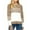 Coffee, variant on Herrnalise Women's Knitted Crop Tops Casual Solid Color Splicing Line Round Neck Long Sleeve Sweater Tops Blouse Pullover Jumper Sweaters