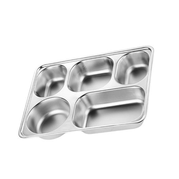 lanema Rustproof Stainless Steel 4 Compartment Lunch Tray For Adults Students Kids Home Dining Plate Divided Food Dish