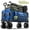 Blue - Pocket, variant on Qunler Collapsible Wagon Cart, 560lbs Heavy Duty Large Utility Garden Cart with Brake Wheels and Side Pocket for Camping, Shopping, Kids, Sports, Grocery, Black