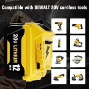 6 Packs 12000mAh DCB206 Replacement for Dewelt 20V Battery Lithium ion 20V Max Battery DCB203 DCB207 DCB208 DCB200 DCD DCF DCG Series Cordless Power Tools