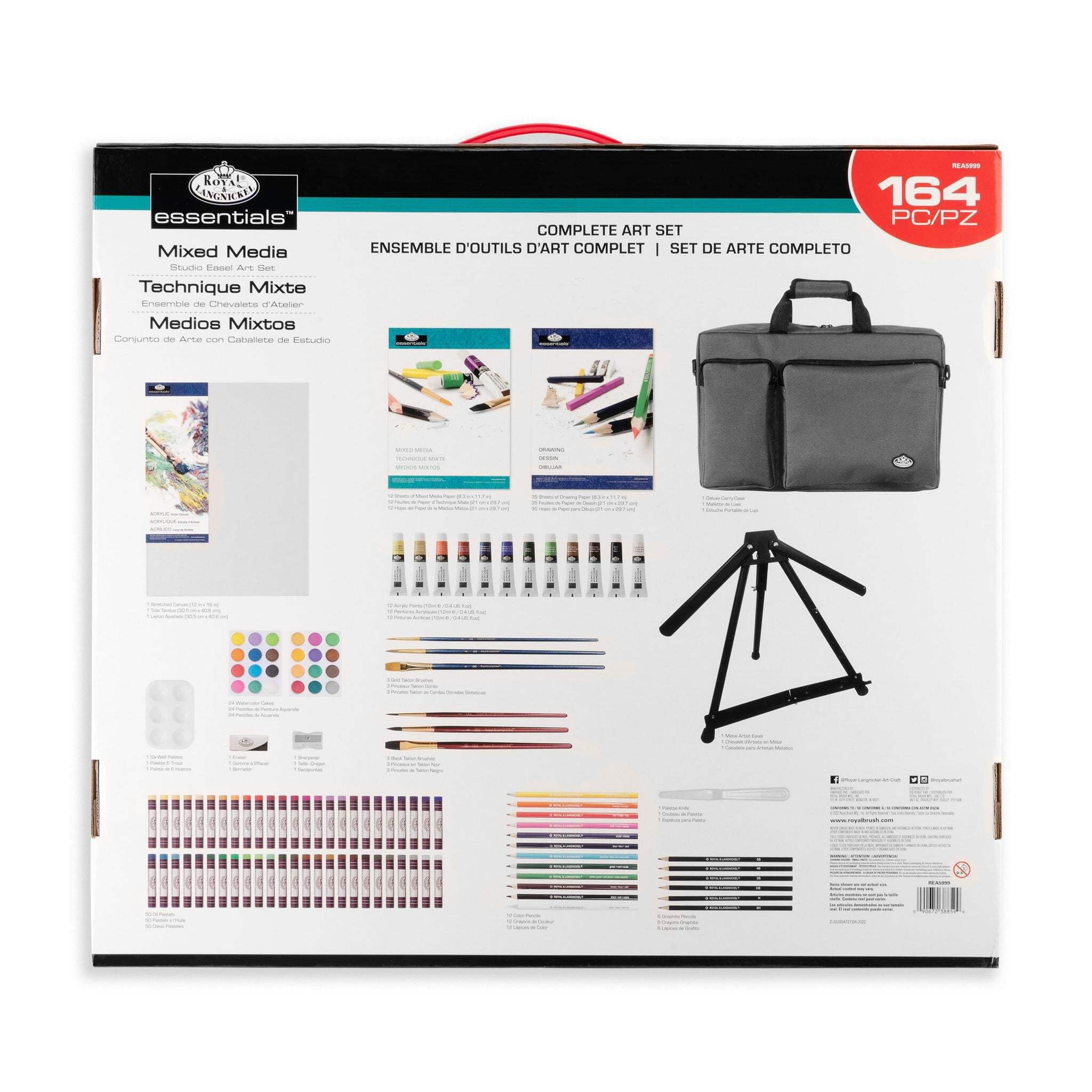 Royal & Langnickel 164-Piece Mixed Media Art Set – Artist Drawing
