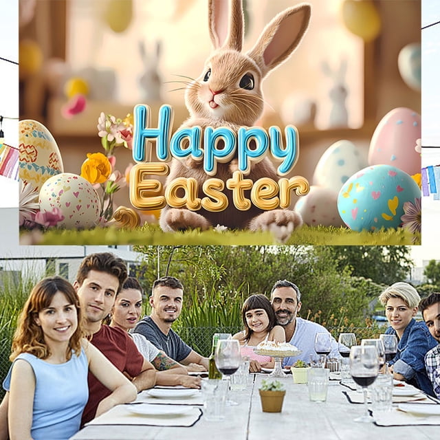 Xihbxyly Tela de Fondo de Pascua, Decoración Vibrante para Fiestas Festivas, Configuración de Escenas Fotográficas, Tela Versátil para Celebraciones, Ideal para Eventos de Primavera, Perfecta para Re
