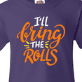 thumbnail image 4 of Inktastic Thanksgiving I'll Bring the Rolls in Orange Youth T-Shirt, 4 of 5