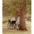 thumbnail image 2 of Bartom, Rose Maynard 15x17 Black Ornate Wood Framed with Double Matting Museum Art Print Titled - A Rest In The Row, 2 of 4