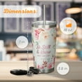 thumbnail image 2 of Christian Art Gifts Reusable Stainless Steel Scripture Travel Mug Tumbler w/Straw for Women: Be Still & Know, Double Wall Vacuum Insulated, Pop-up Lid, Hot/Cold, White & Peach Multicolor Floral, 18 oz, 2 of 7