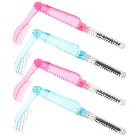 4 Pcs Eyelash Brush and Comb Mini Eyelash Brush Beauty Eyebrow Brush Beauty Eyebrow Comb Foldable Eyelash Comb Brush