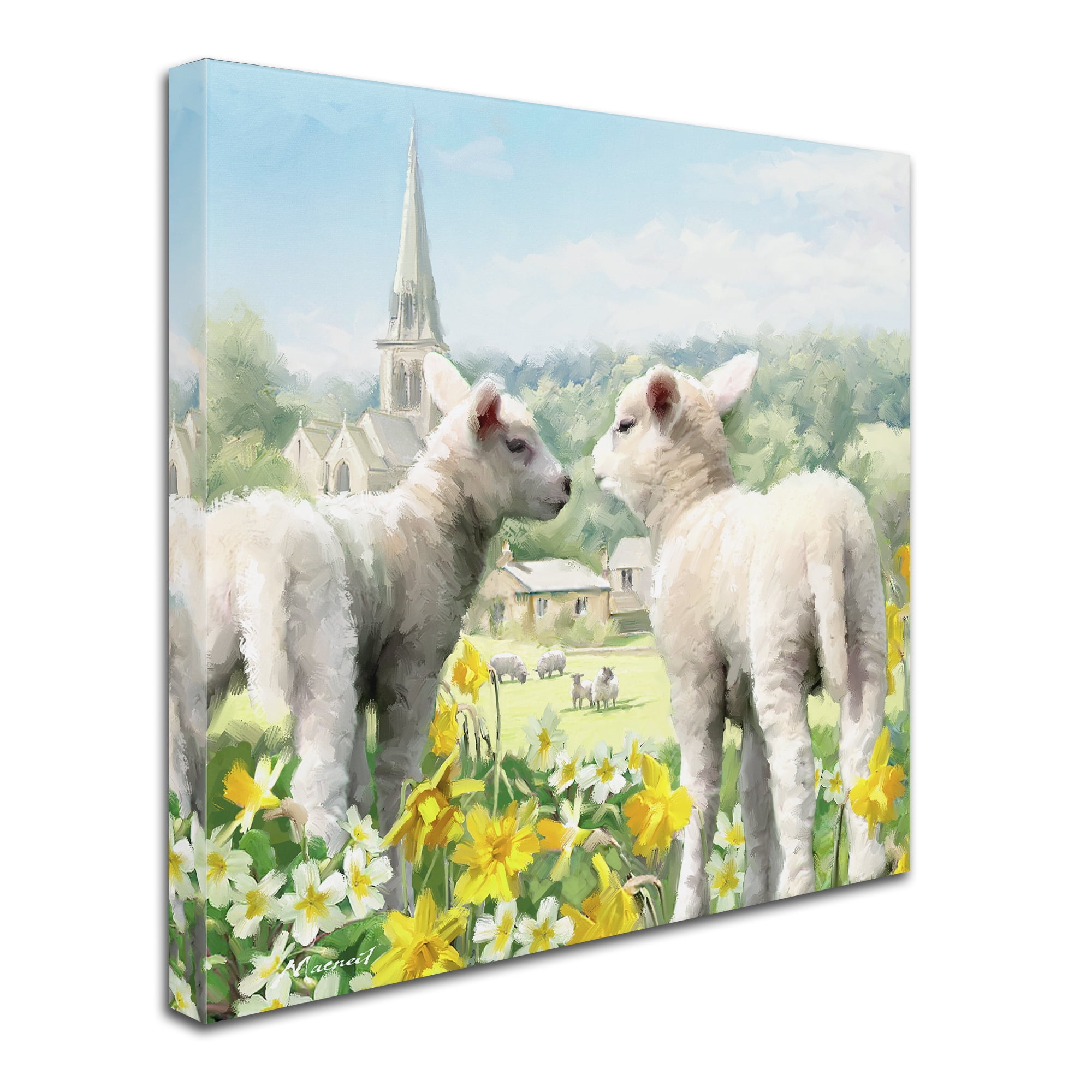 Trademark Fine Art 'Easter Lambs' Canvas Art by The Macneil Studio