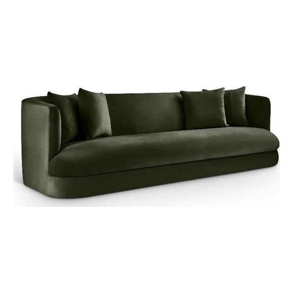 Meridian Furniture Alder Green Velvet Sofa