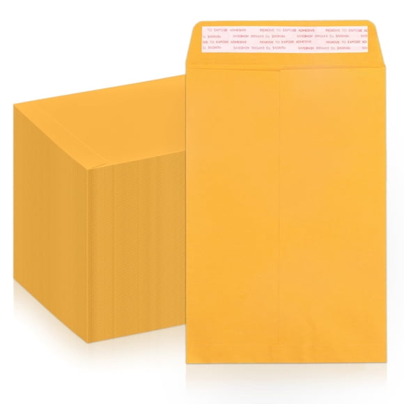 Enveloppes Manille 6x9 Auto-Scellantes 250 Pcs, Goefun Petites Enveloppes de Catalogue Kraft Brunes 6x9 pour Envoi - Papier 100 G/m2