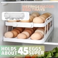 thumbnail image 2 of Soporte para 45 Huevos para Refrigerador, Dispensador de Huevos de 3 , Frescura Asegurada con Registrador de Tiempo, Organizador de Huevos Rodantes Que Ahorra Espacio, 2 of 5