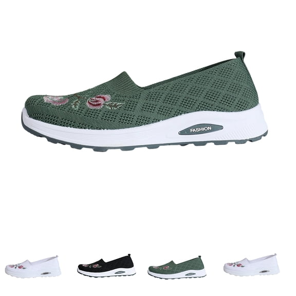 Orthopedic Shoes for Women Wide Width Breathable Comfortable Lightweight Slip on Sneakers Non Slip Arch Support 2026 New Womens Walking Shoes