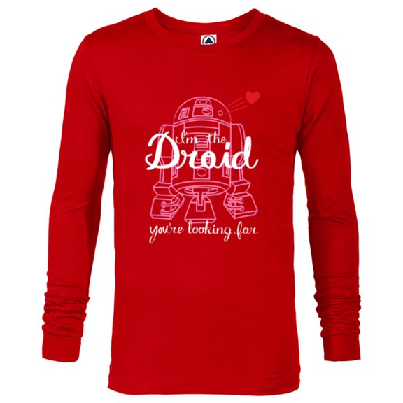 Star Wars R2-D2 I’m the Droid You’re Looking For Valentine - Long Sleeve T-Shirt for Men - Customized-New Red