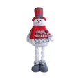 thumbnail image 4 of Christmas Plush Snowman Figurine with Retractable Telescopic Legs, Standing Xmas Holiday Decor Ornament, Festive Party Gift Doll, 4 of 7